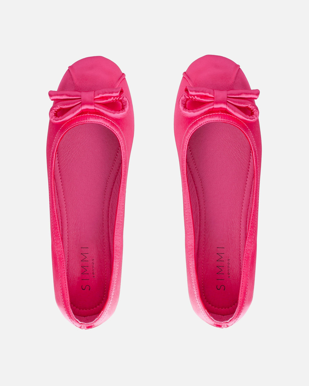 Romanne Fuchsia Pink Satin Ballet Flats