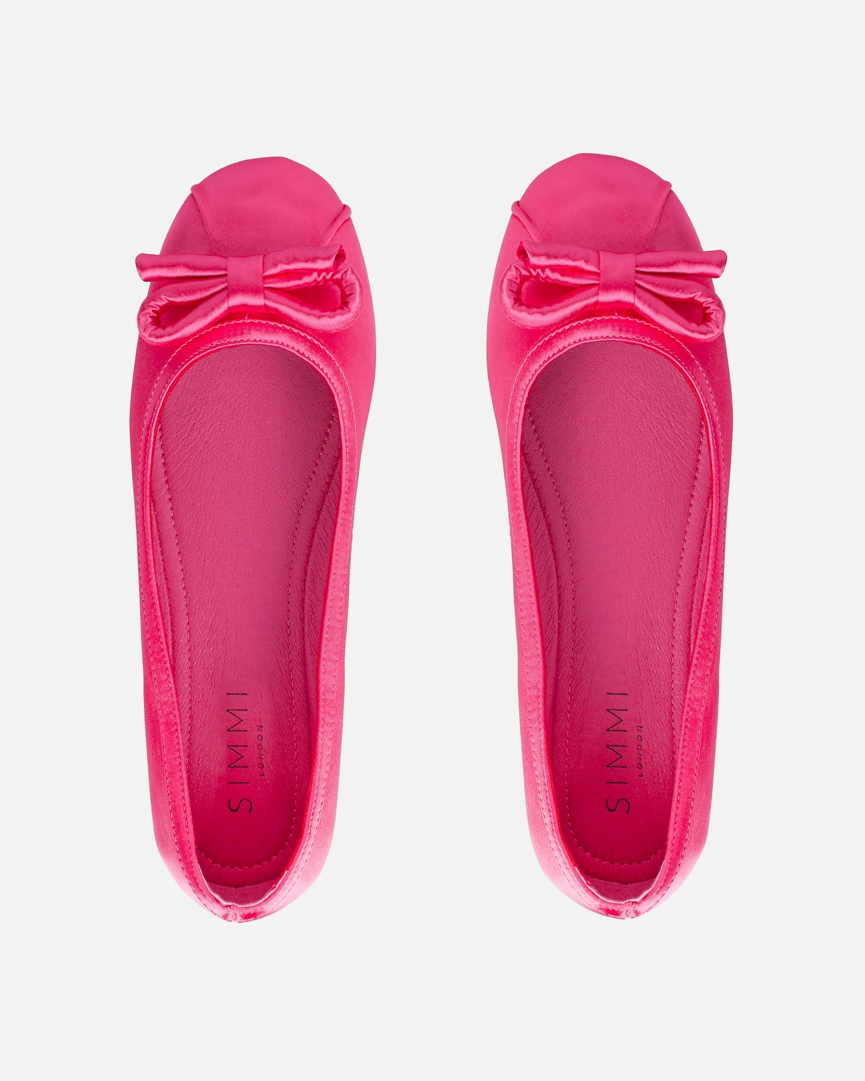 Romanne Fuchsia Pink Satin Ballet Flats