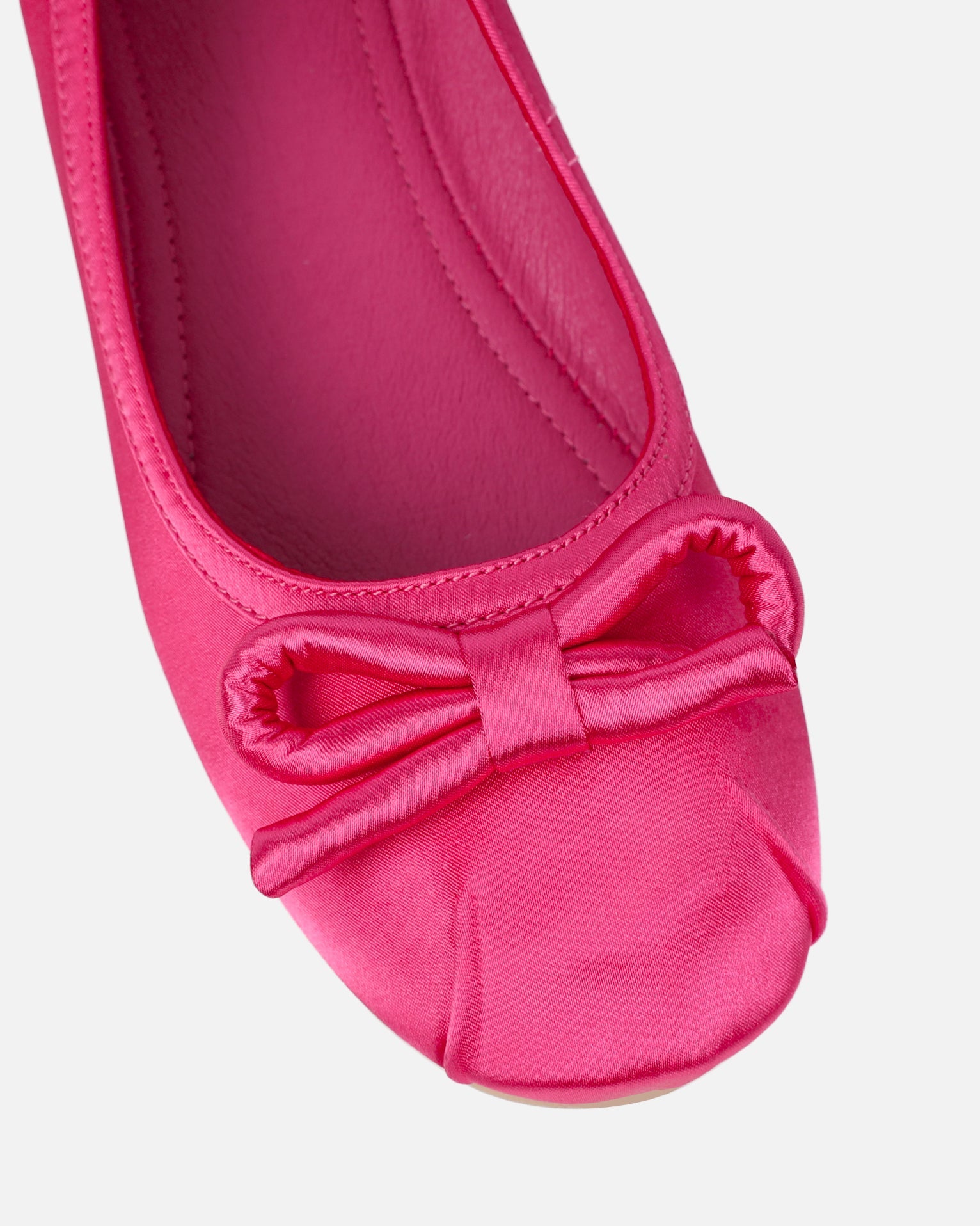 Romanne Fuchsia Pink Satin Ballet Flats