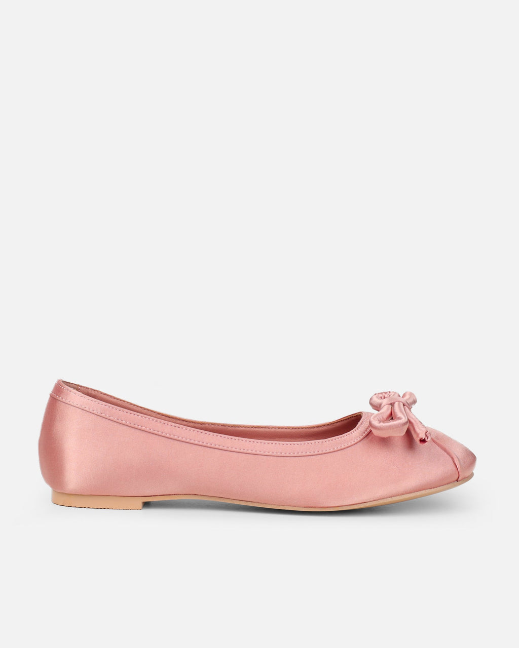 Romanne Nude Satin Ballet Flats