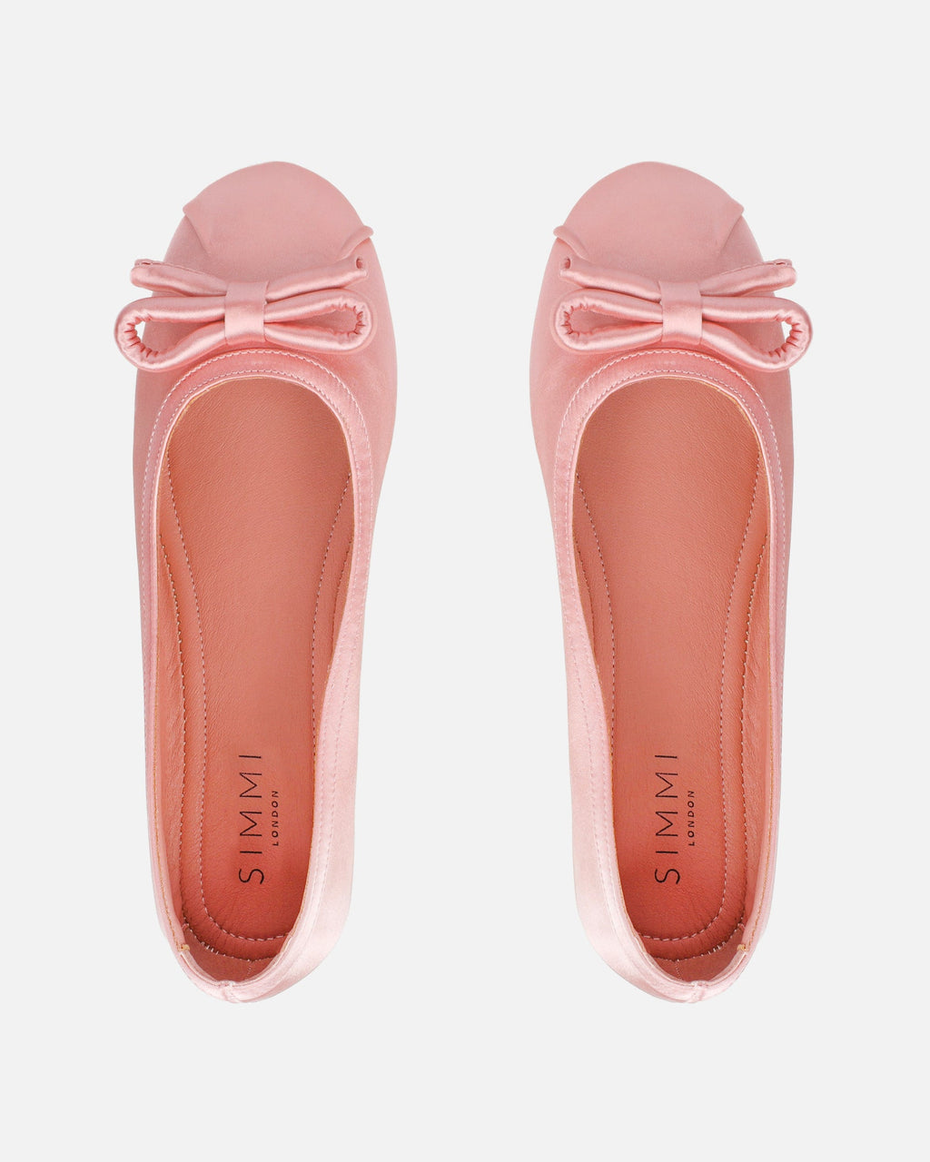 Romanne Nude Satin Ballet Flats
