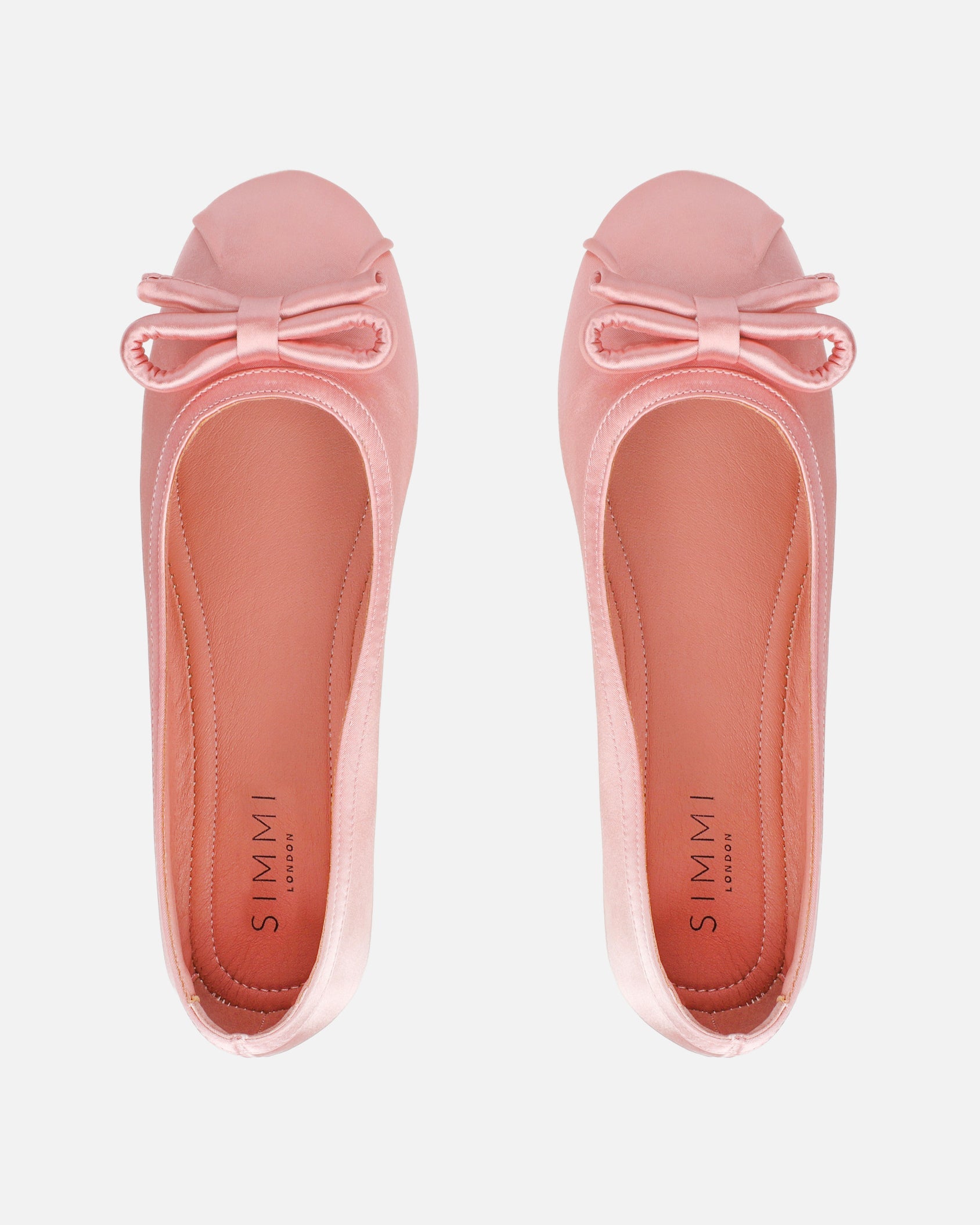 Romanne Nude Satin Ballet Flats