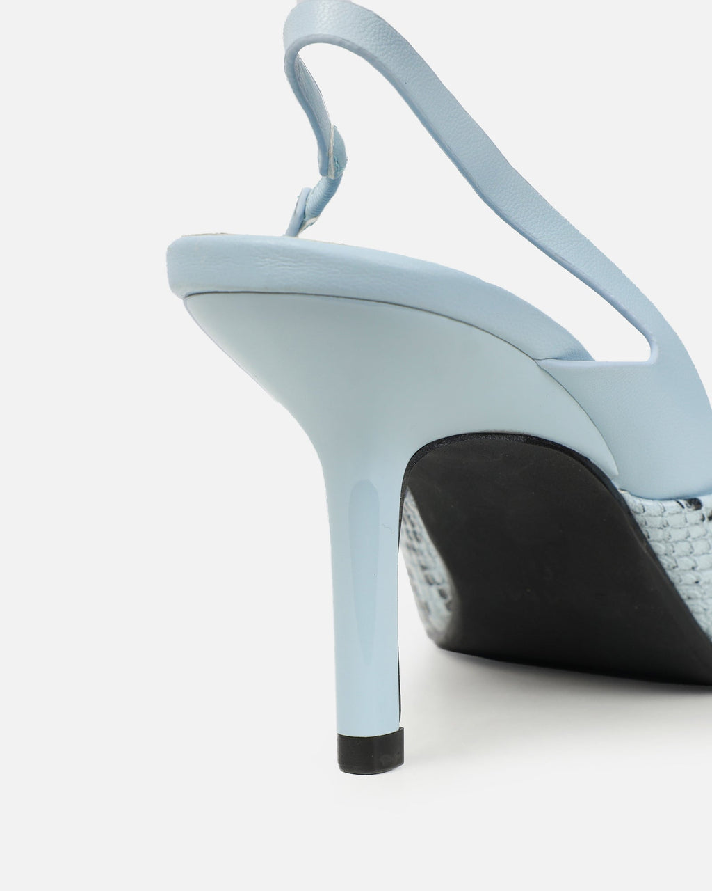 Romilly Blue Snake Effect Sling Back Court Shoes