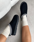 Rorie Black Faux Suede Slippers