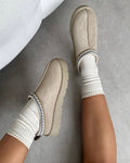 Rorie Light Beige Faux Suede Slippers