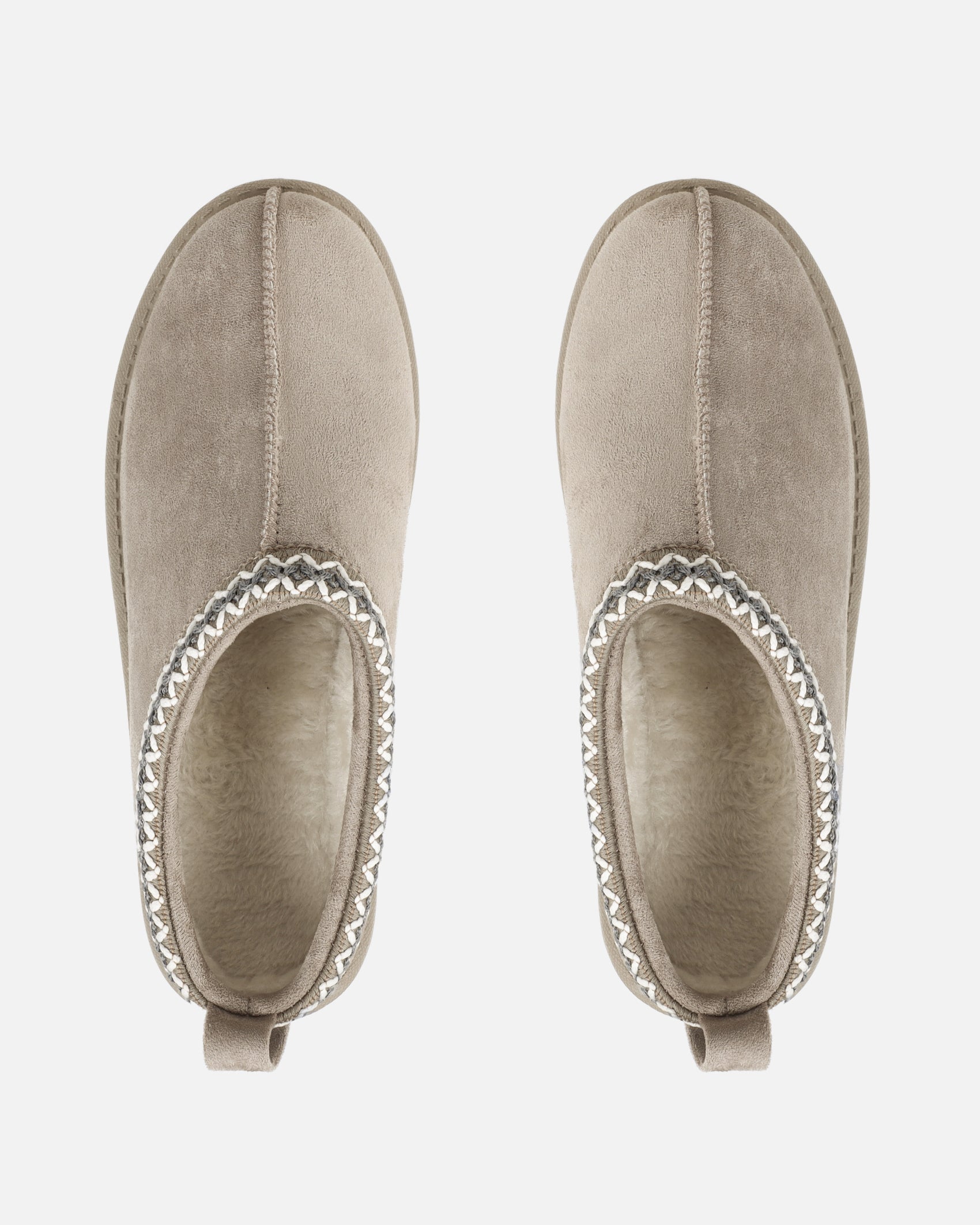 Rorie Light Beige Faux Suede Slippers