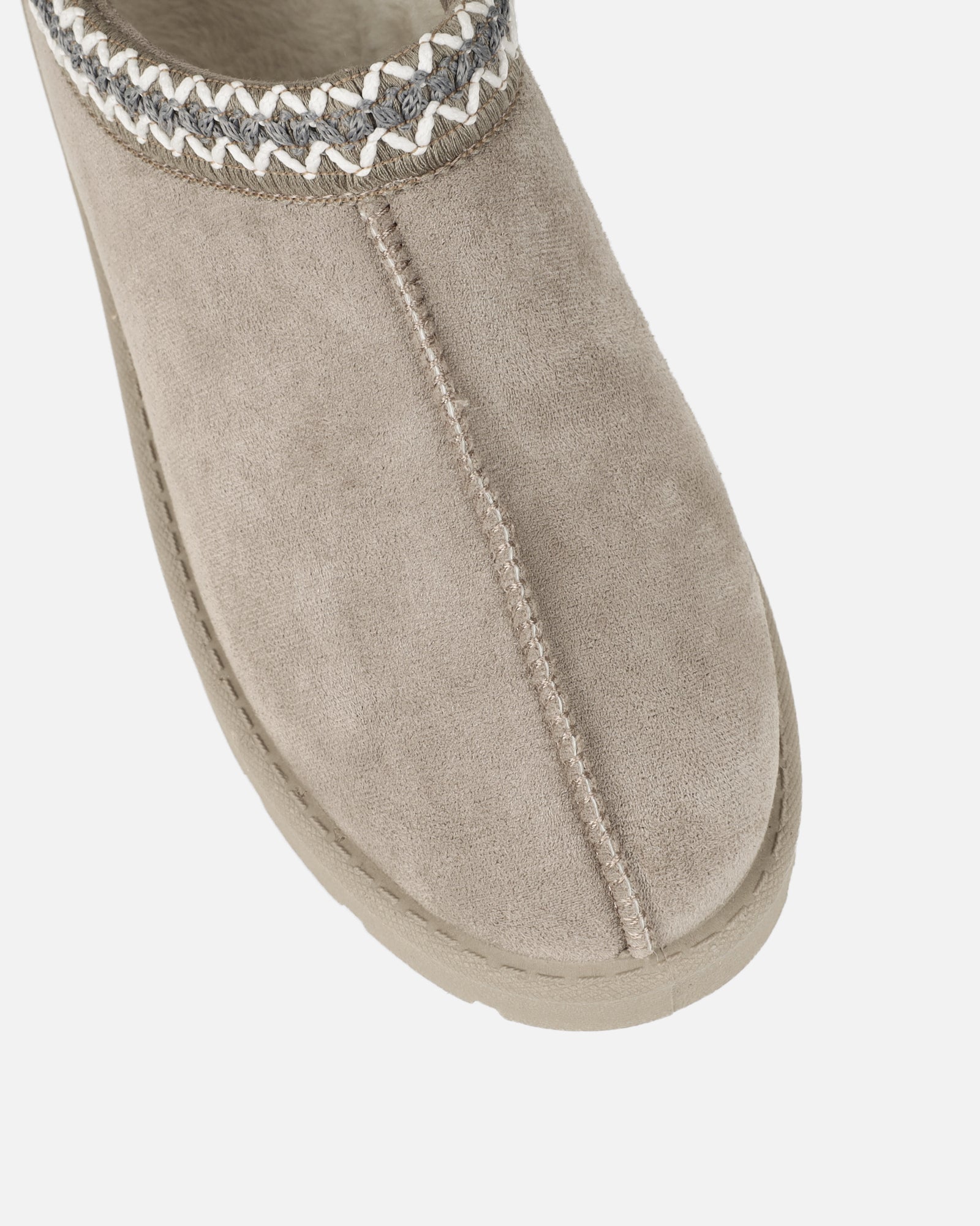 Rorie Light Beige Faux Suede Slippers
