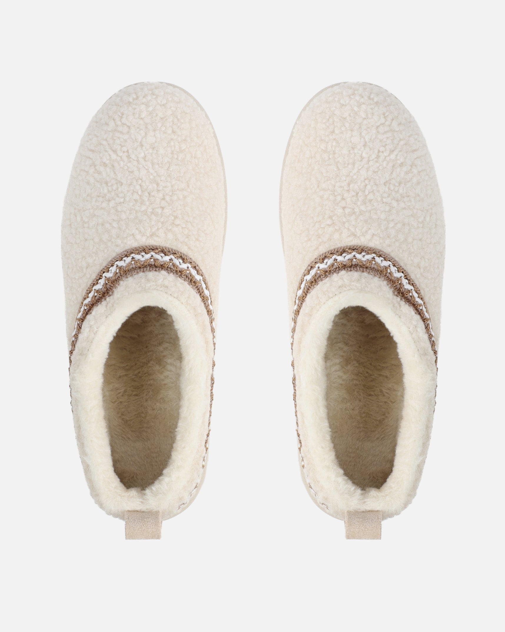 Darick Beige Borg Backless Slippers