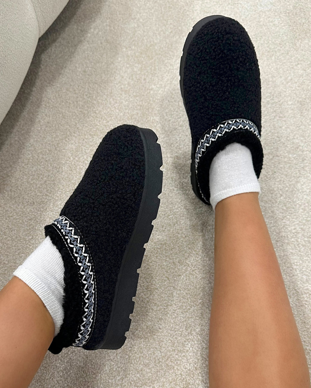 Darick Black Borg Slippers