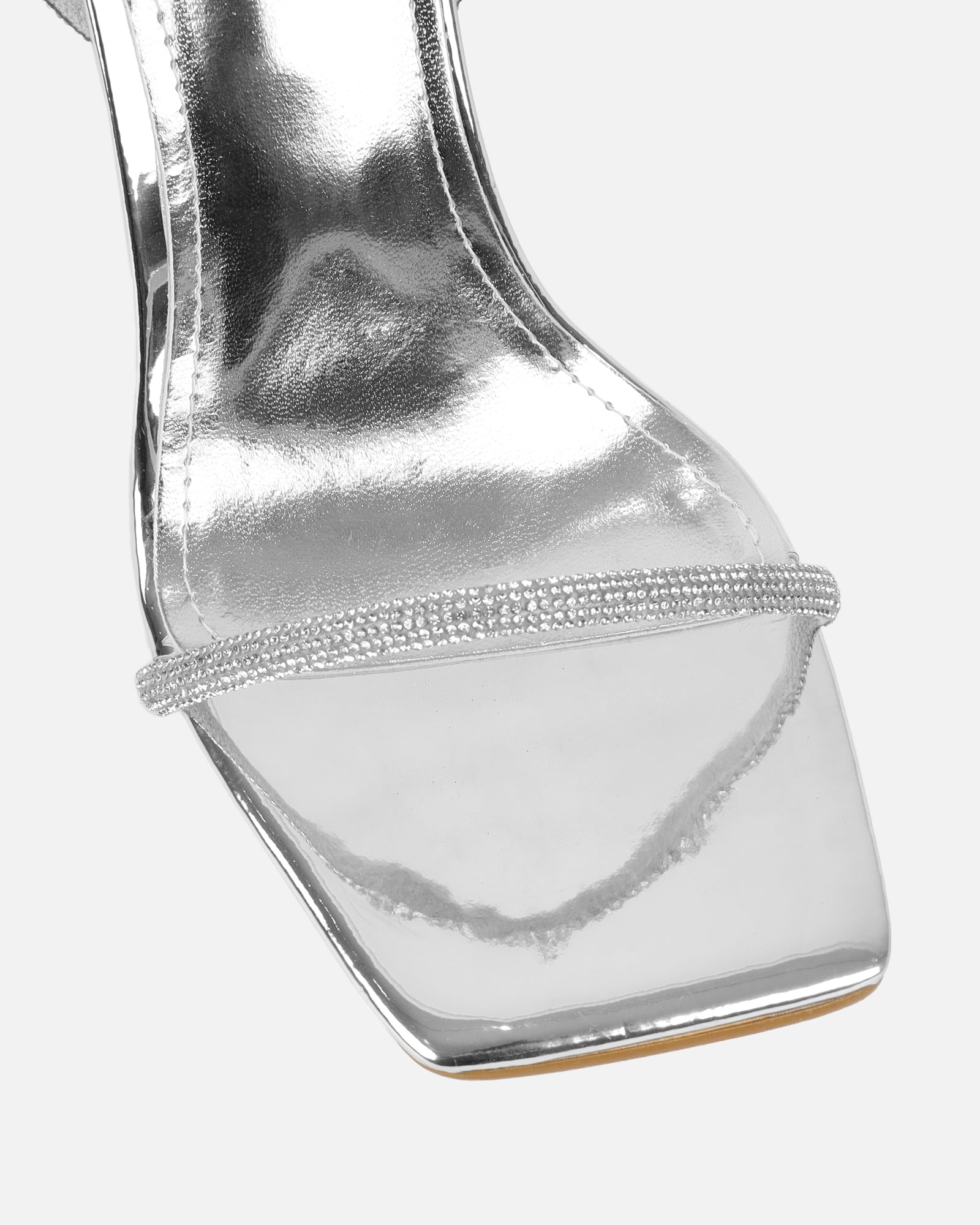 Salina Silver Clear Diamante Wedge Sandals
