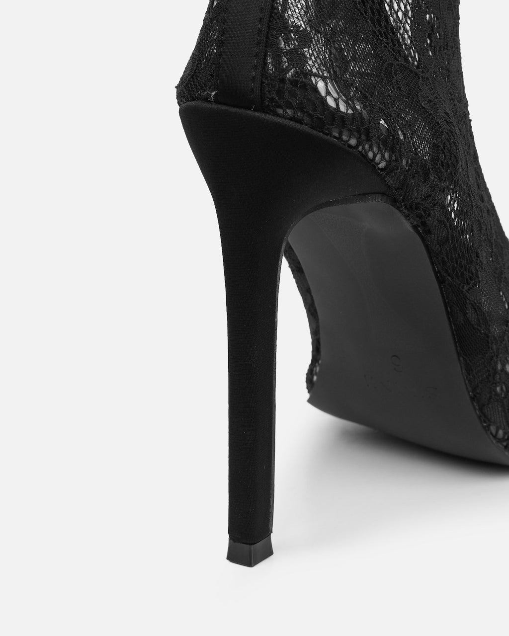 Conny Black Lace Over The Knee Heels