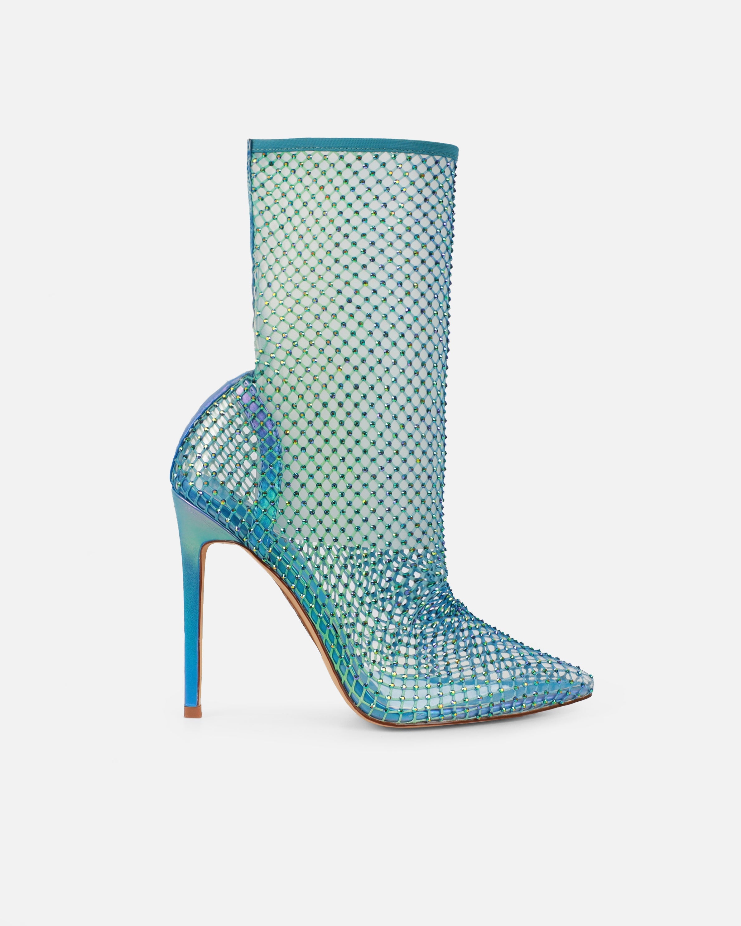 Krystal Blue Ombre Diamante Fishnet Heels