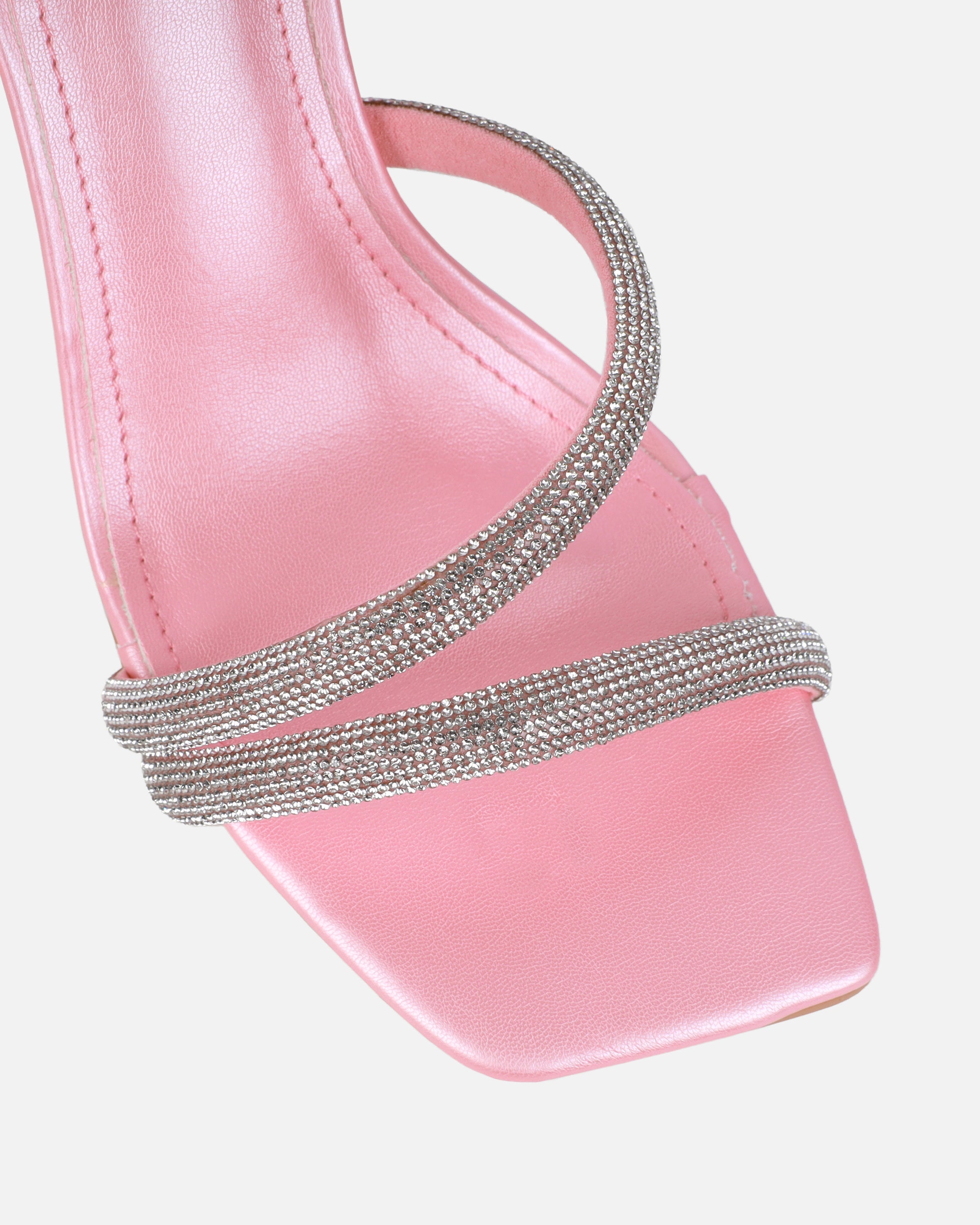 Maella Pink Pearl Diamante Heeled Sandals