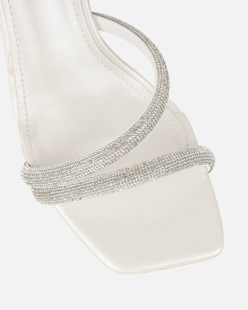 Maella White Pearl Diamante Heeled Sandals