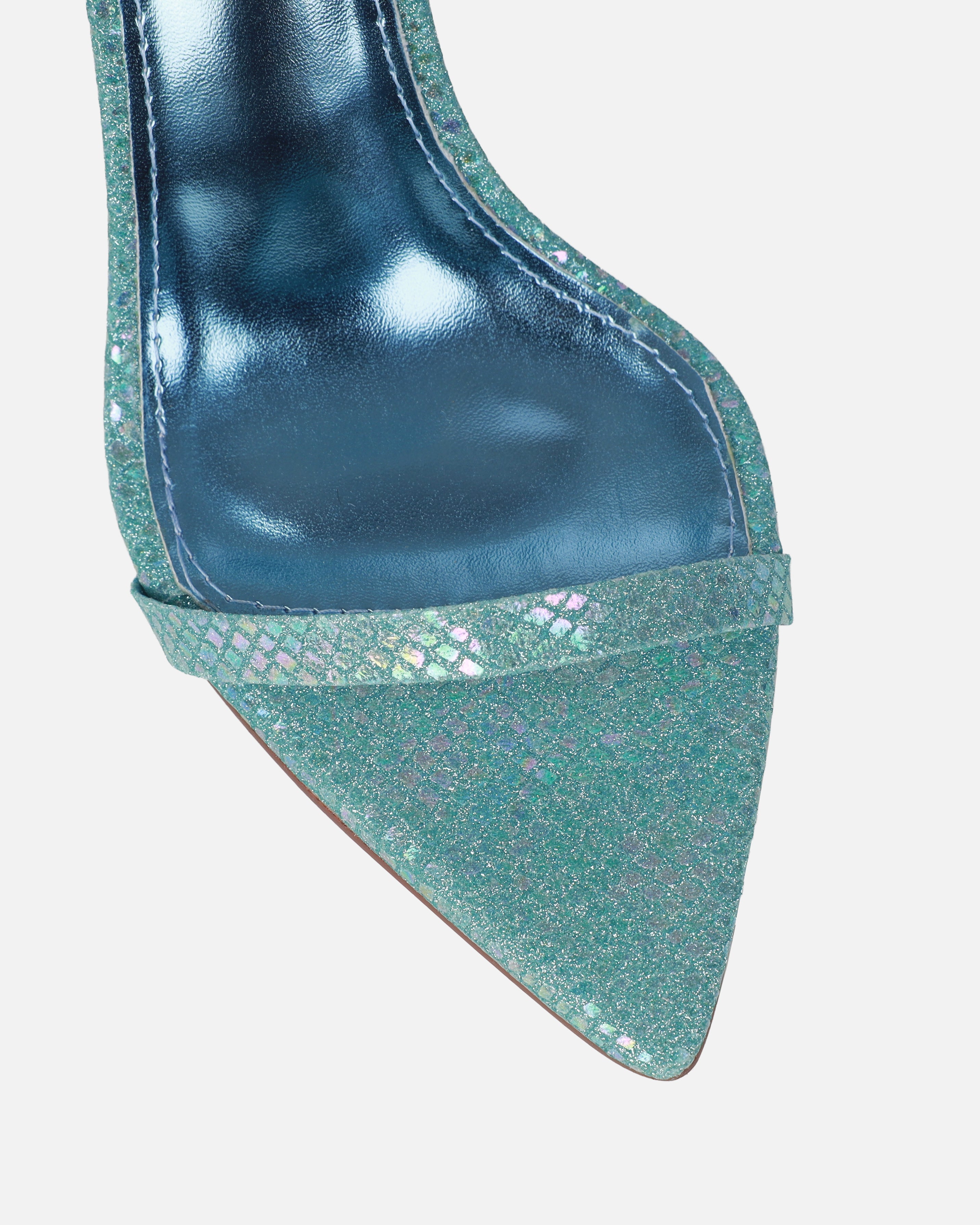 Spirit Blue Glitter Evil Eye Anklet Stiletto Heels
