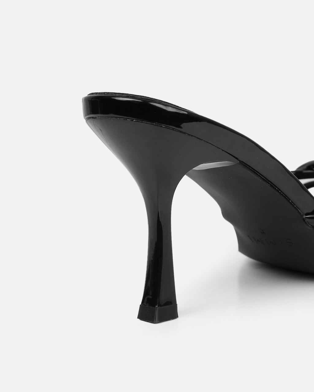 Shadee Black Patent Mid Heeled Sandals