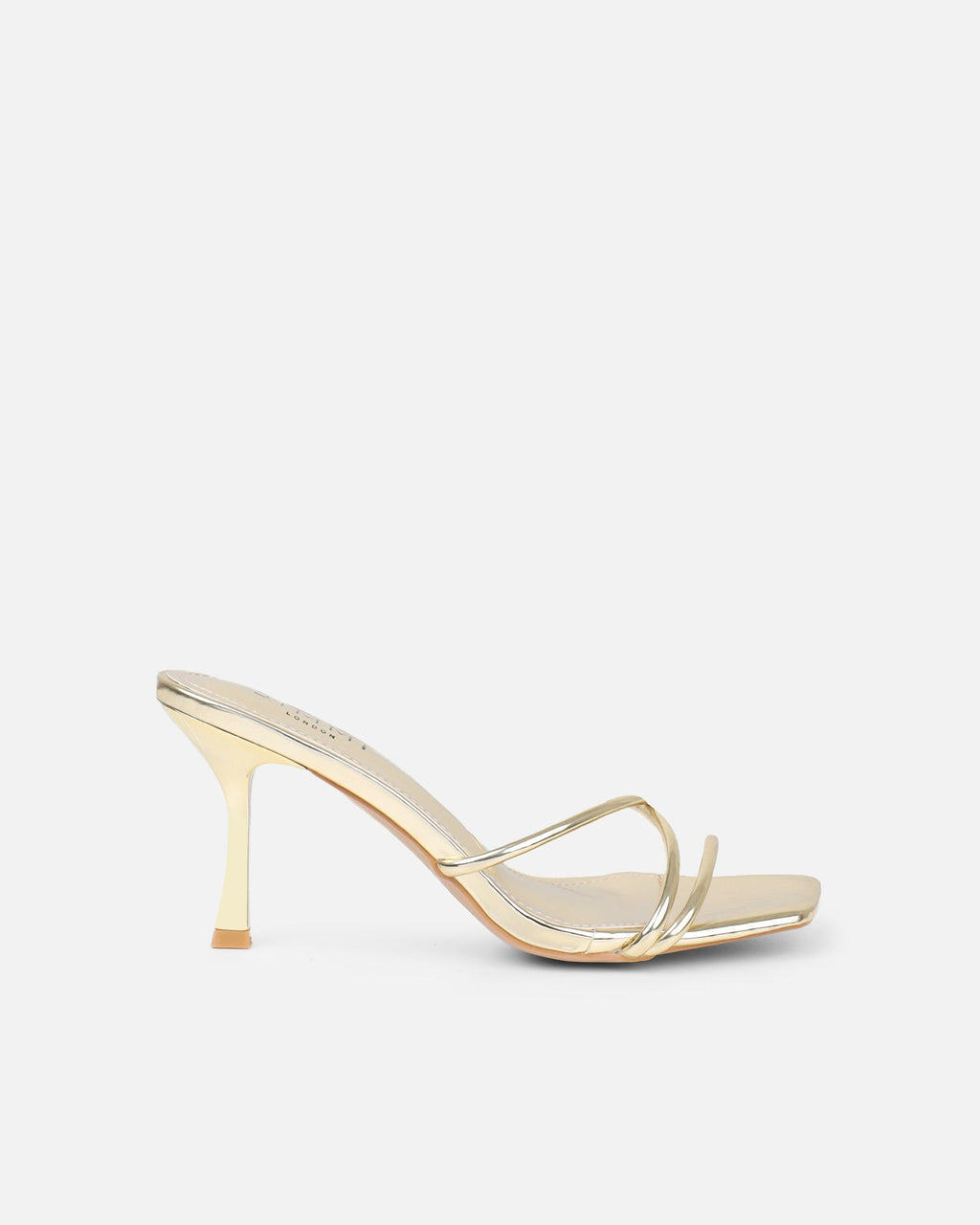 Shadee Gold Mirror Mid Heeled Sandals