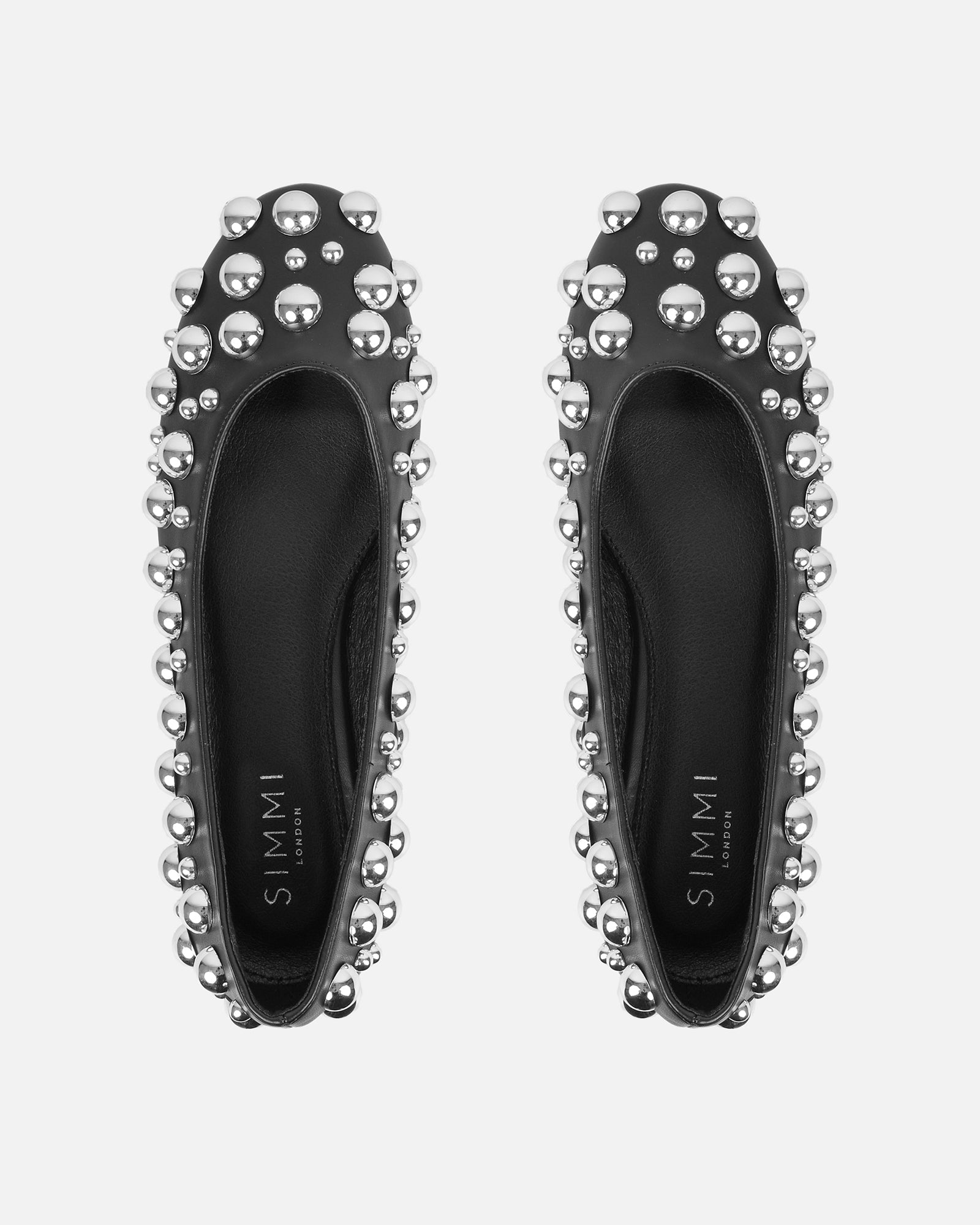 Shan Black Studded Ballet Flats