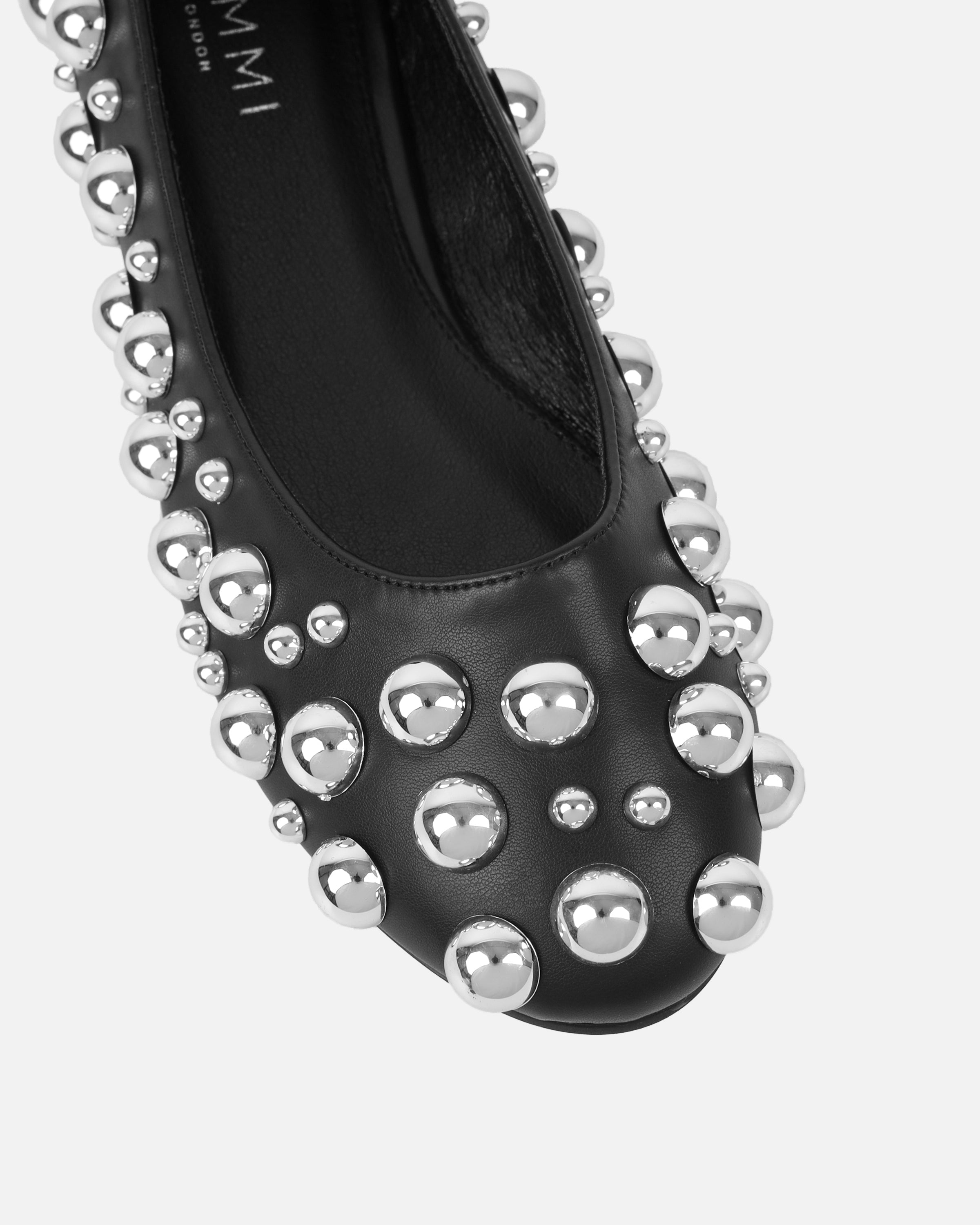 Shan Black Studded Ballet Flats