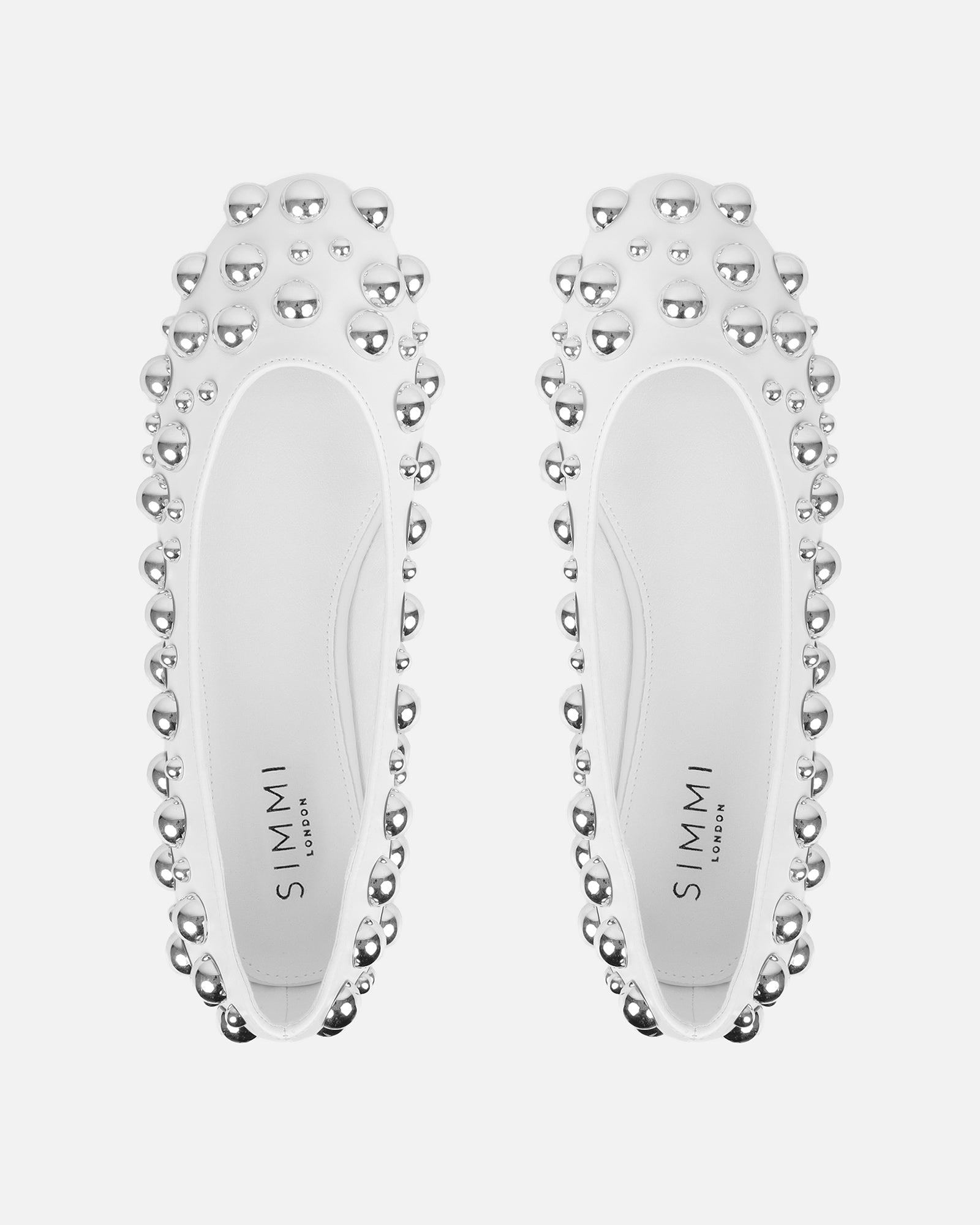 Shan White Studded Ballet