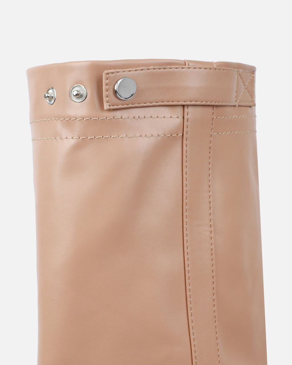 Sonny Beige Fold Over Wedge Knee Boots