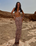 Milha Zebra Print Mesh Maxi Skirt