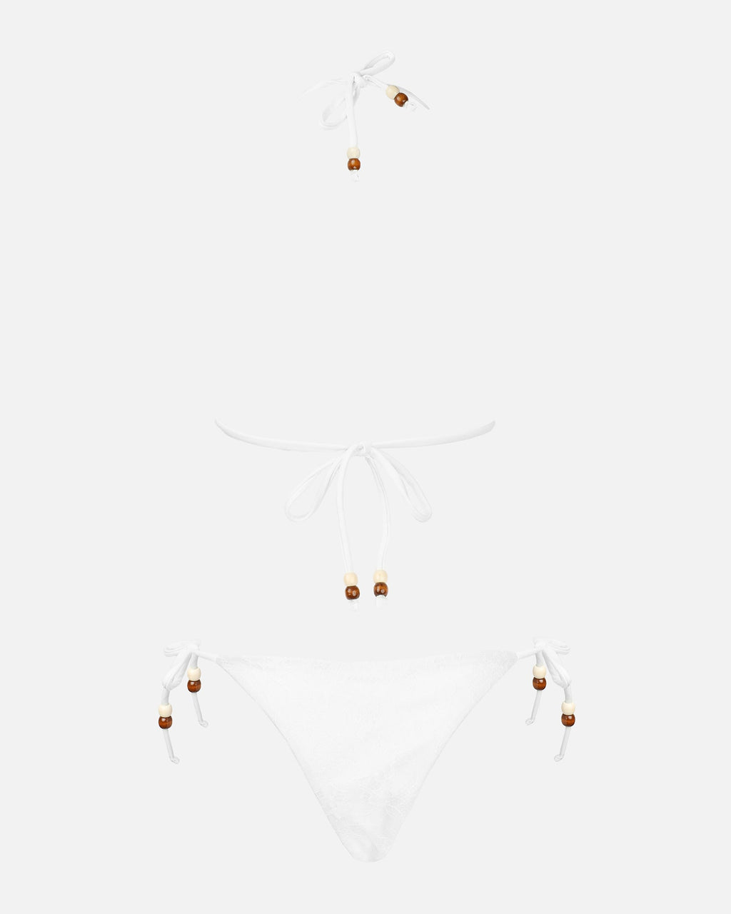 Mira White Lace Beaded Bikini Set