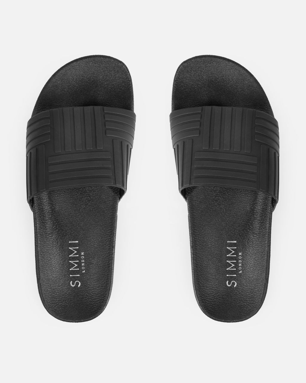 Sunnie Black Pattern Flat Slides