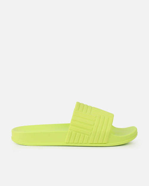 Sunnie Lime Green Pattern Flat Slides