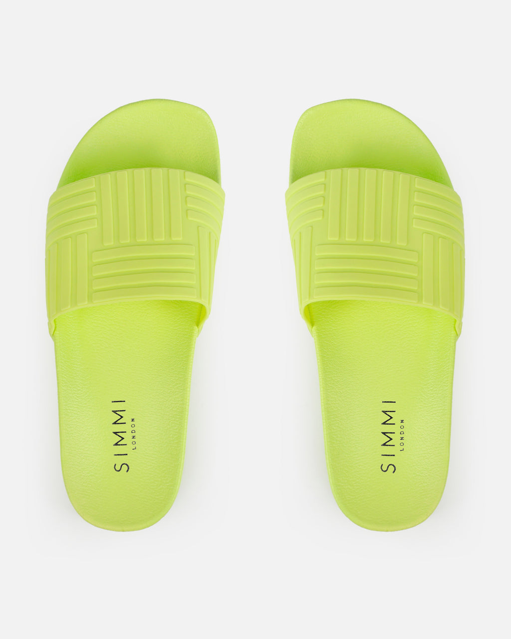 Sunnie Lime Green Pattern Flat Slides