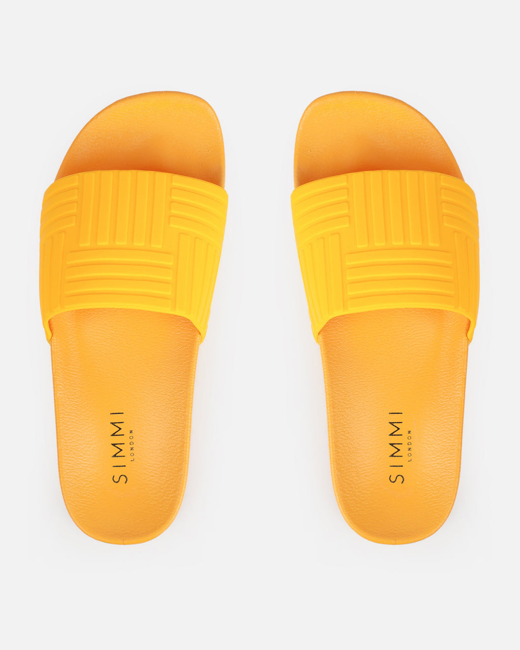 Sunnie Orange Pattern Flat Slides