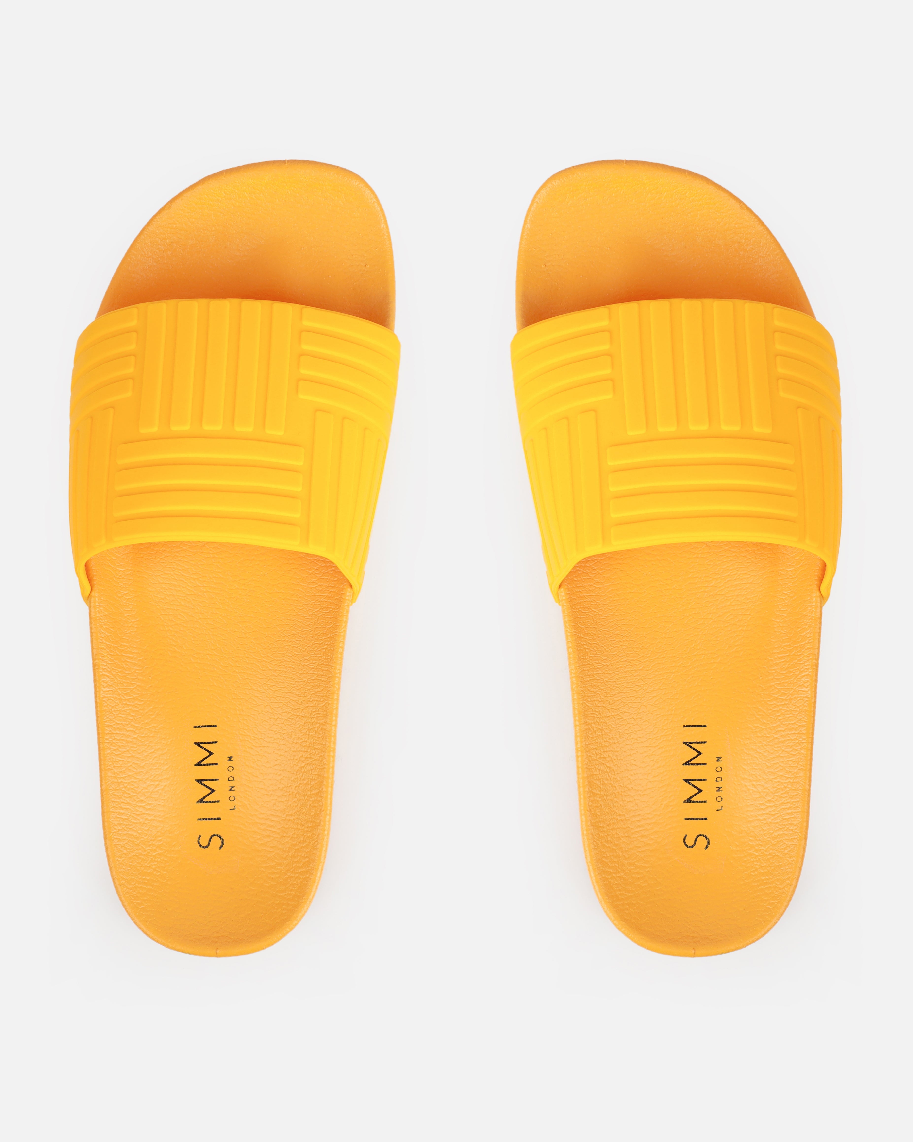 Sunnie Orange Pattern Flat Slides