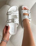 Tabi White Slider Sandals