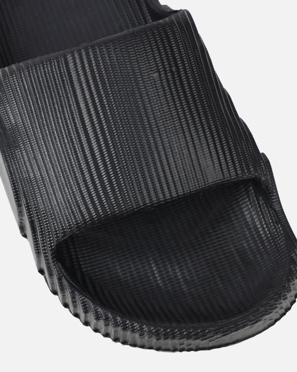 Tazia Black Textured Moulded Flat Slides