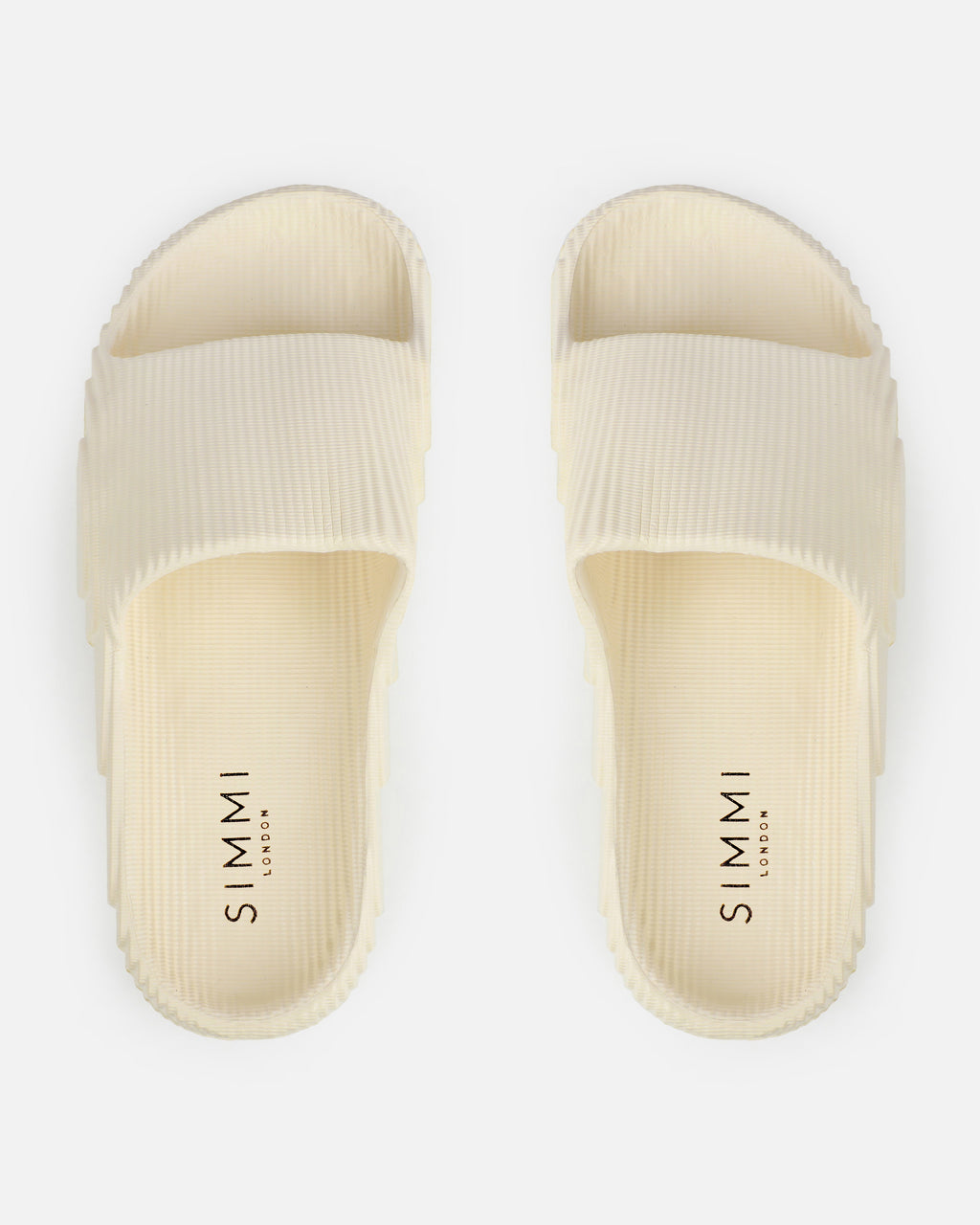 Tazia Cream Textured Moulded Flat Slides