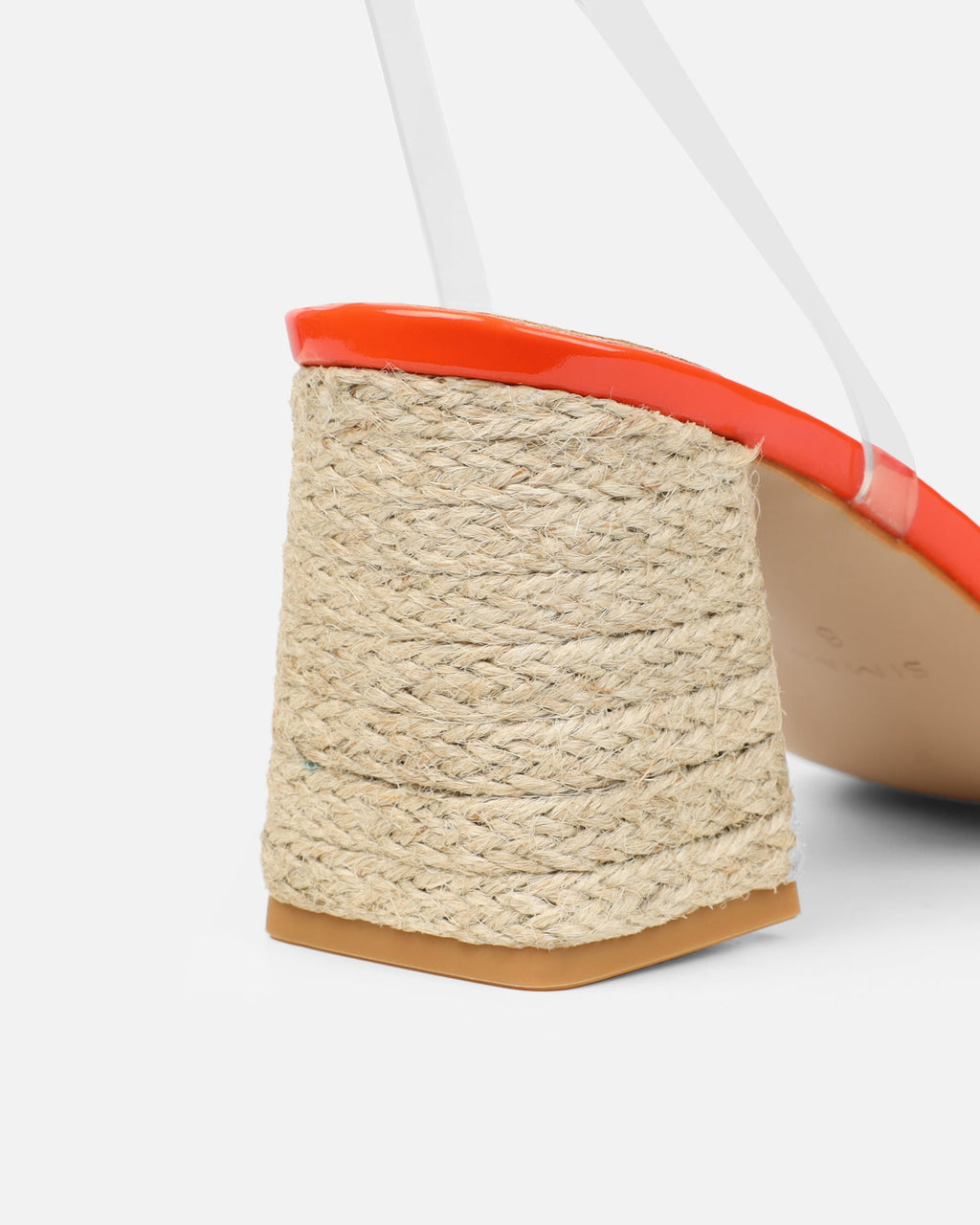 Thames Clear Orange Patent Espadrille Block Heeled Sandals