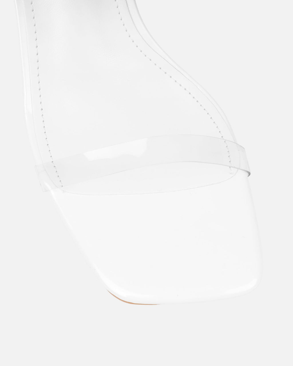 Thames Clear White Pearl Patent Espadrille Block Heeled Sandals