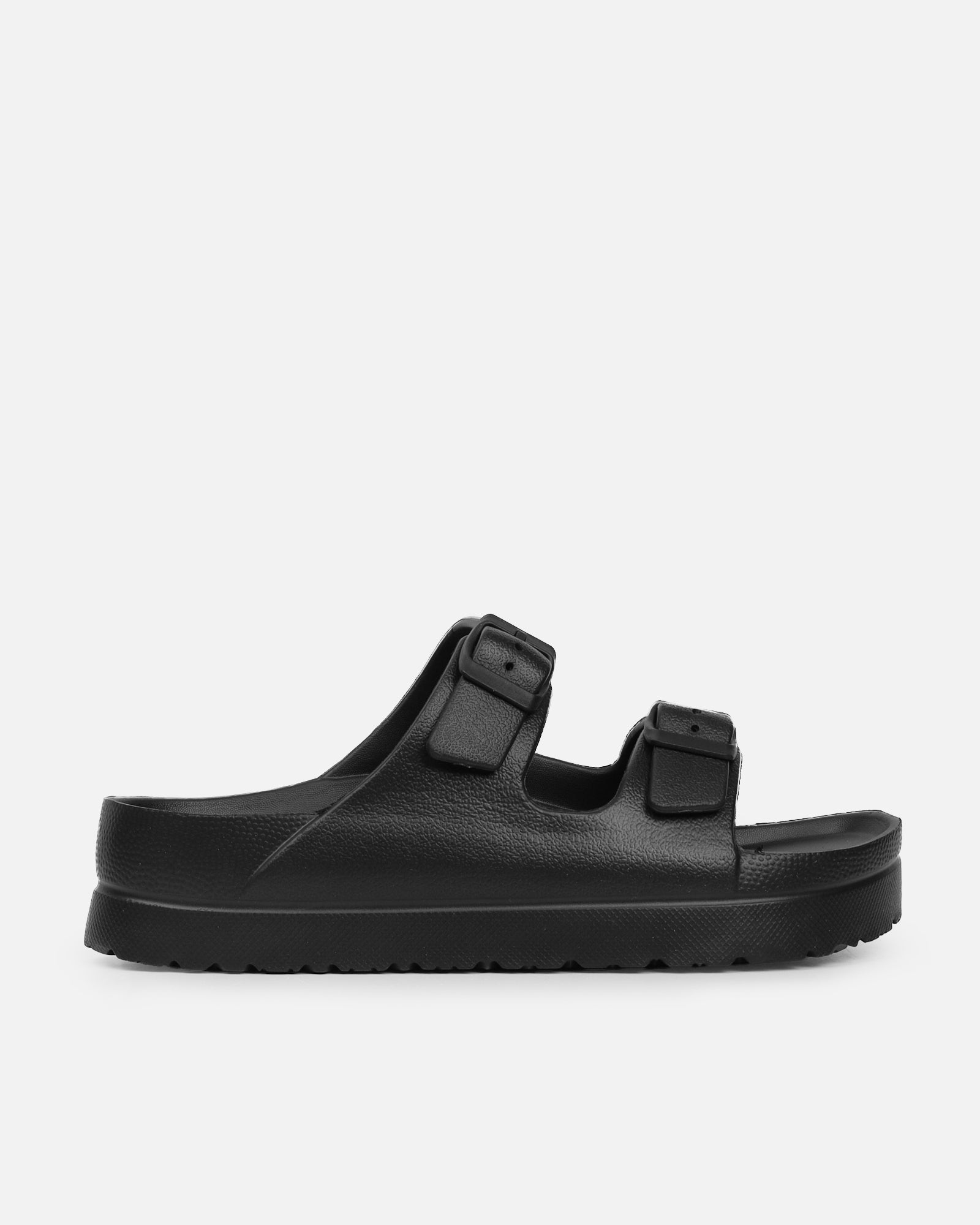 Tropix Black Double Strap Slide Sandals