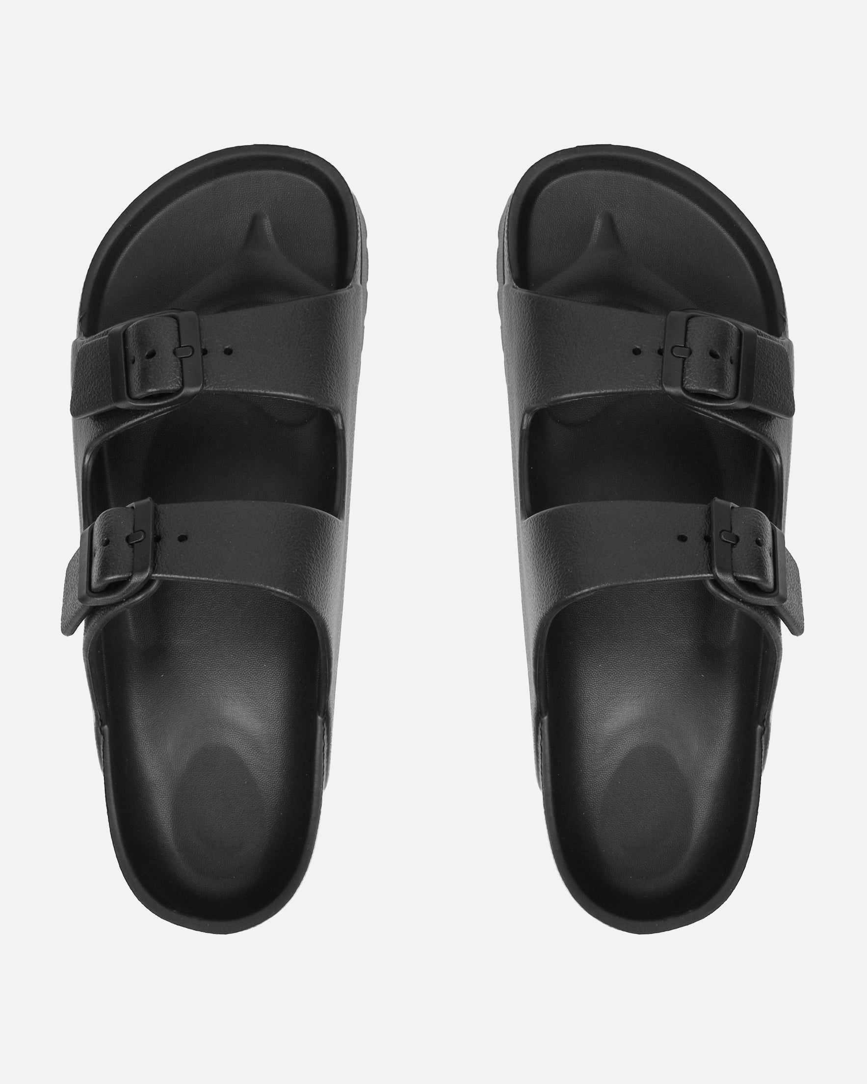 Tropix Black Double Strap Slide Sandals