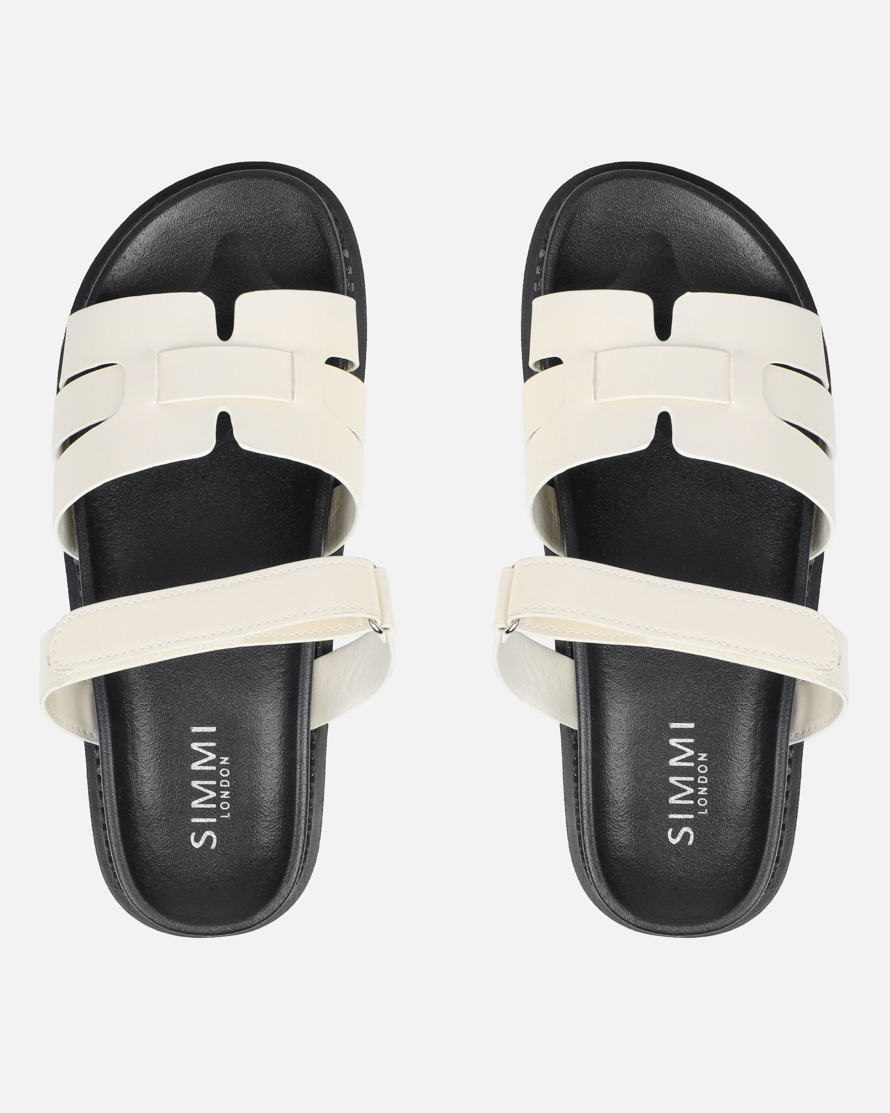 Adelle Ecru Box Chunky Footbed Slides