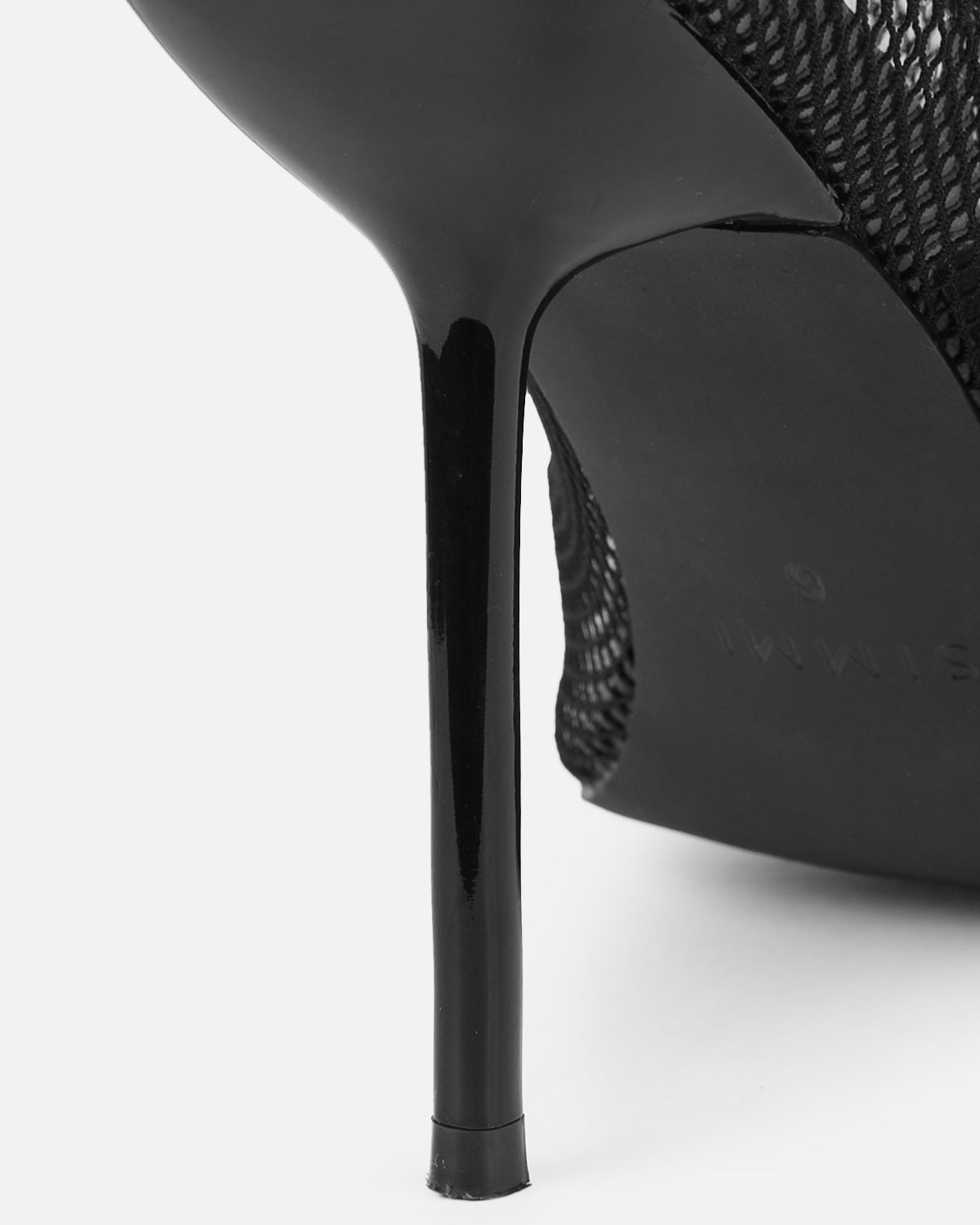 Veronika Black Mesh Heeled Sandals